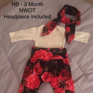 Leggings outfit with matching head piece